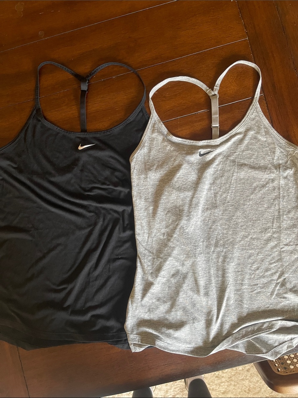 Nike Women's y-back workout Tanks - Black & Light Gray